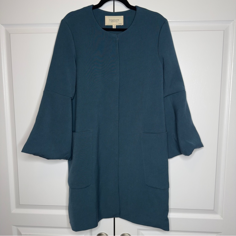 Bagatelle Heritage Teal Open‎ Front Coat Jacket Women’s Medium